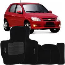 Jogo de Tapete Automotivo Carpete Chevrolet Gm Celta 2002 à 2018 Soft Logo Bordado 5 Peças