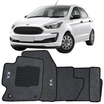 Jogo de Tapete Automotivo Carpete Ford Ka 2015 à 2019 Soft Logo Bordado Grafite 5 Peças Jogo de Tapete Automotivo Carpete Ford Ka 2015 à 2019 Soft Logo Bordado Grafite 5 Peças