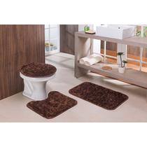 Jogo de Tapete Banheiro 3 peças Antiderrapante Classic Castor