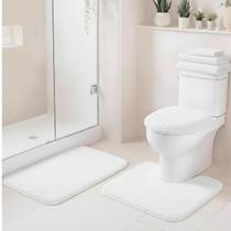 Jogo de Tapete Banheiro Felpudo 3 Peças Antiderrapante Macio Kit Lavabo Premium Conforto Saída de Box Secagem Rápida Algodão Soft Jogo de Tapete Banheiro Felpudo 3 Peças Antiderrapante Macio Kit Lavabo Premium Conforto Saída de Box Secagem Rápida Algodão Soft