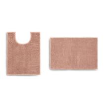 Jogo De Tapete Banheiro Popcorn 2 Peças Antiderrapante Rosa Pele Jogo De Tapete Banheiro Popcorn 2 Peças Antiderrapante Rosa Pele