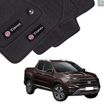 Jogo De Tapete Borracha P/ Fiat Toro 16 A 23 Preto Com Logo