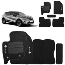 Jogo de Tapete Carpete Captur 2017 a 2024 Preto Fixação Original