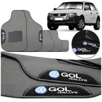 Jogo de Tapete Carpete Gol G4 Rallye 2007 a 2009 Grafite Preto Com Logo Bordado Concept 3D 5 Peças