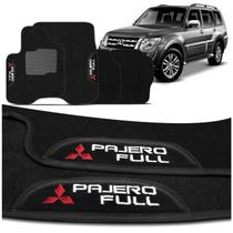 Jogo de Tapete Carpete Pajero Full 2008 a 2020 Grafite Logo Bordado Concept 3D 4 Peças