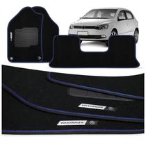 Jogo de Tapete Carpete Premium Gol G6 2012 a 2015 Preto Com Placa Personalizada Volkswagen