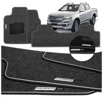 Jogo de Tapete Carpete Premium S10 Cabine Dupla 2012 a 2018 Com Placa Personalizada Chevrolet