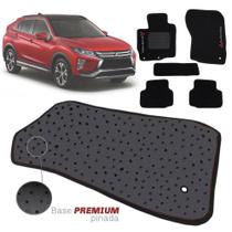 Jogo de Tapete Carpete Tevic Pinado Mitsubishi Eclipse Cross 2019 20 21 22 23 Impermeável Lavável Logo Bordado 5 Peças