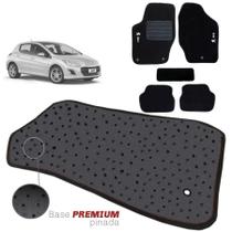 Jogo de Tapete Carpete Tevic Pinado Peugeot 308 2012 13 14 15 Impermeável Lavável Logo Bordado 5 Peças