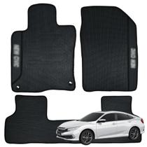 Jogo de Tapete Carro Para Novo Civic 2017 2018 2019 2020 2021 Emborrachado Kit Automotivo