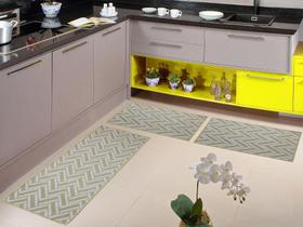 Jogo de Tapete Cozinha Passadeira 1,20m Creme Bege 3 Peças Antiderrapante Jogo de Tapete Cozinha Passadeira 1,20m Creme Bege 3 Peças Antiderrapante