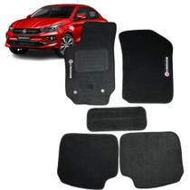 Jogo de Tapete Cronos 2017/... Bordado Com Logo 5 Peças Preto