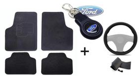 Jogo de Tapete de Borracha para Ford Fiesta Sedan Titanium Ano 2014 a 2023 com 4 Peças - Ferro Tech