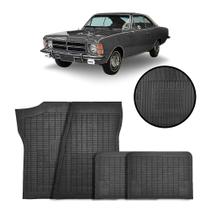 Jogo de Tapete de Borracha Preto para Chevrolet Opala 1969 a 1992 4 Peças - Carfloor D025.0