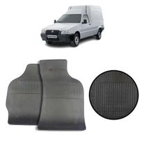 Jogo de Tapete de Borracha Preto para Fiat Fiorino 2 Peças 2013 a 2020 - Carfloor D035.0