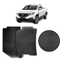 Jogo de Tapete de Borracha Preto Para Fiat Strada CS 2013 A 2020 2 Peças - CarFloor D075.0 Jogo de Tapete de Borracha Preto Para Fiat Strada CS 2013 A 2020 2 Peças - CarFloor D075.0