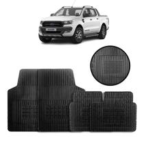 Jogo de Tapete de Borracha Preto para Ford Ranger Cd 2012 a 2016 4 Peças - Carfloor G049.0