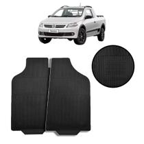 Jogo de Tapete de Borracha Preto para Volkswagen Saveiro 2005 a 2018 - 2 Peças - Carfloor U047.0