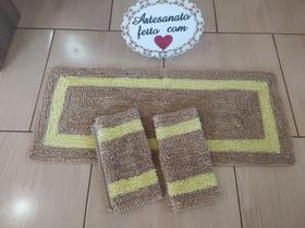 Jogo De Tapete De Cozinha Frufru 3 Peças 1,20 Com.x.0,45 lar.