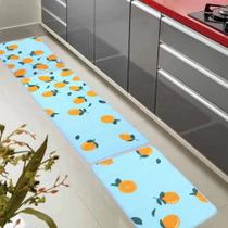 Jogo de tapete de Cozinha Menu 3 Peças Jolitex Estampa:Laranja