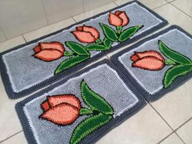 Jogo de Tapete De Frufru Cozinha 3 Peças