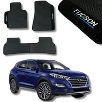 Jogo De Tapete Dianteiro Traseiro Inteiro 03 Peças Carro Hyundai Tucson Ano 17 18 19 20 21 22 23 24