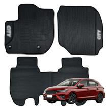 Jogo de Tapete Emborrachado Compatível com City Hatch 2022 2023 2024 2025 Kit Automotivo Premium