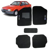 Jogo de Tapete Escort Hobby Bordado Com Logo 5 Peças Preto