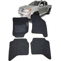 Jogo de Tapete Hilux 2005 Até 2011 Grafite 4 Peças Bordado Com Logo