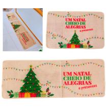 Jogo De Tapete Natalino 2 Peças Kit De Natal Cozinha Porta Jogo De Tapete Natalino 2 Peças Kit De Natal Cozinha Porta