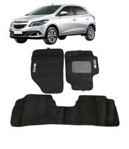 Jogo de Tapete Onix 2012 Até 2019 Preto 3 Peças Bordado Com Logo