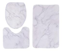Jogo De Tapete P/ Banheiro Poliéster 3 Peças Antiderrapante