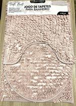Jogo de tapete para banheiro 03 peças peludo com antiderrapante Rio Home