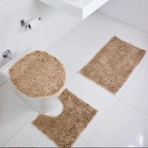 Jogo de tapete para banheiro 3 peças macarrão