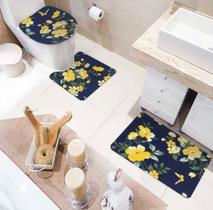 Jogo de tapete para banheiro 3 peças verano Jolitex
