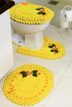 Jogo De Tapete Para Banheiro De Croche 3 Peças Amarelo