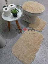 Jogo de tapete para banheiro felpudo peludo 3 peças - MTM ENXOVAIS