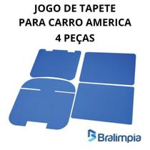Jogo de tapete para carro america 04 pecas bralimpia azul