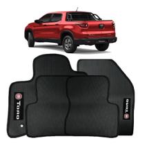 Jogo De Tapete para Fiat Toro 2016 ate 2025 todos modelos sob medida kit com 4 peças de borracha pvc lavável material top bordado logo
