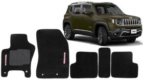 Jogo De Tapete Para Jeep Renegade 2021 Preto Bordado