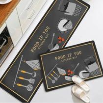 Jogo De Tapete Passadeira Belga Cozinha Antiderrapante 2 Pcs