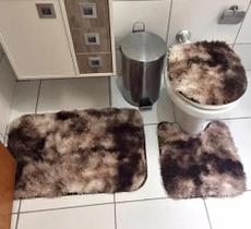 Jogo de tapete peludo 3 peças para banheiro Jogo de tapete peludo 3 peças para banheiro