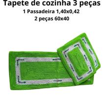 Jogo de tapete personalizado cozinha duas cores 3 peças