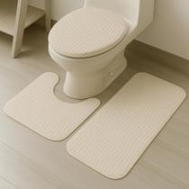 Jogo de Tapete Piso Para Banheiro Luxo 3 Peças Antiderrapante Soft Elegância para o Seu Banheiro!