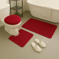 Jogo de Tapete Piso Para Banheiro Luxo 3 Peças Antiderrapante Soft Elegância para o Seu Banheiro!