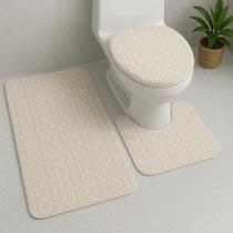 Jogo de Tapete Piso Para Banheiro Luxo 3 Peças Antiderrapante Soft Elegância para o Seu Banheiro!