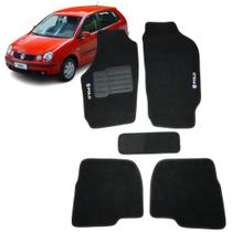 Jogo de Tapete Polo 03/07 Bordado Com Logo 5 Peças Preto