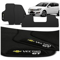 Jogo de Tapete PVC Vectra GT 2008 a 2011 Preto Com Logo Bordada Concept 3D 3 Peças