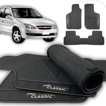 Jogo de Tapetes Automotivos Emborrachados Corsa Classic 2003 a 2016 Preto 3 Peças