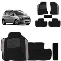 Jogo de Tapetes Carpete Fiat idea 2007 a 2011 Preto Bordado 5 Peças Jogo de Tapetes Carpete Fiat idea 2007 a 2011 Preto Bordado 5 Peças